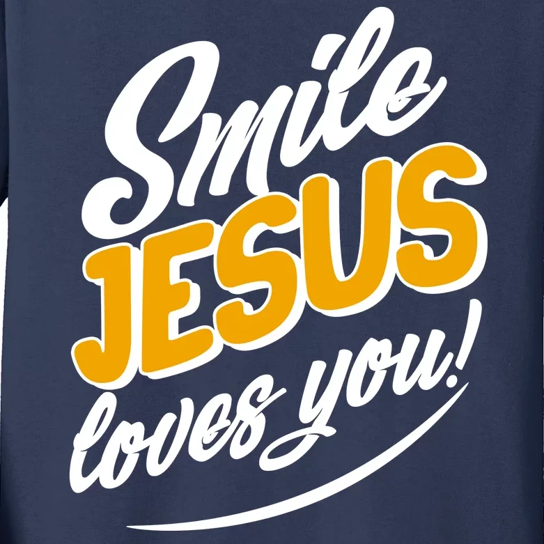 Smile Jesus Loves You! Kids Long Sleeve Shirt