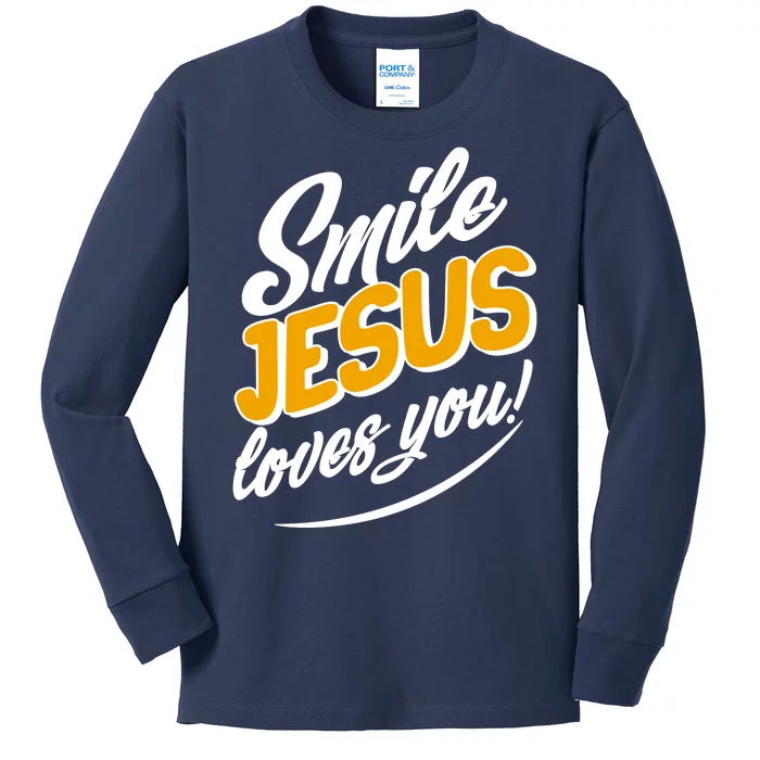 Smile Jesus Loves You! Kids Long Sleeve Shirt