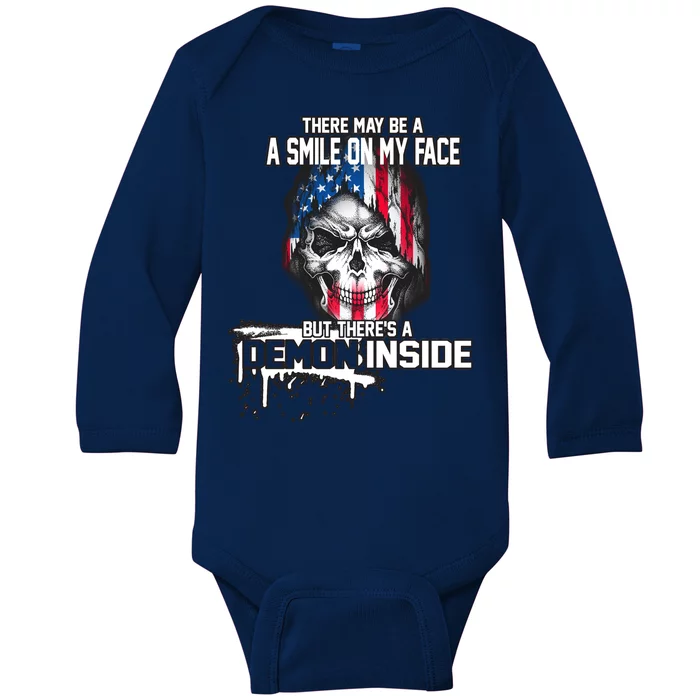 Smile On My Face Demon Inside Baby Long Sleeve Bodysuit