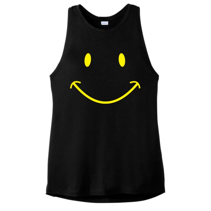 Smiley Face Ladies Tri-Blend Wicking Tank