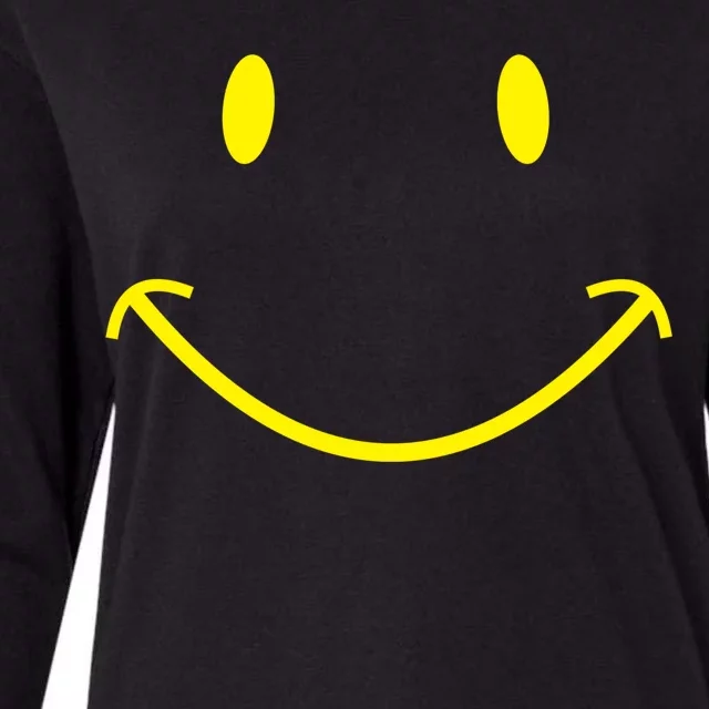 Smiley Face Womens Cotton Relaxed Long Sleeve T-Shirt