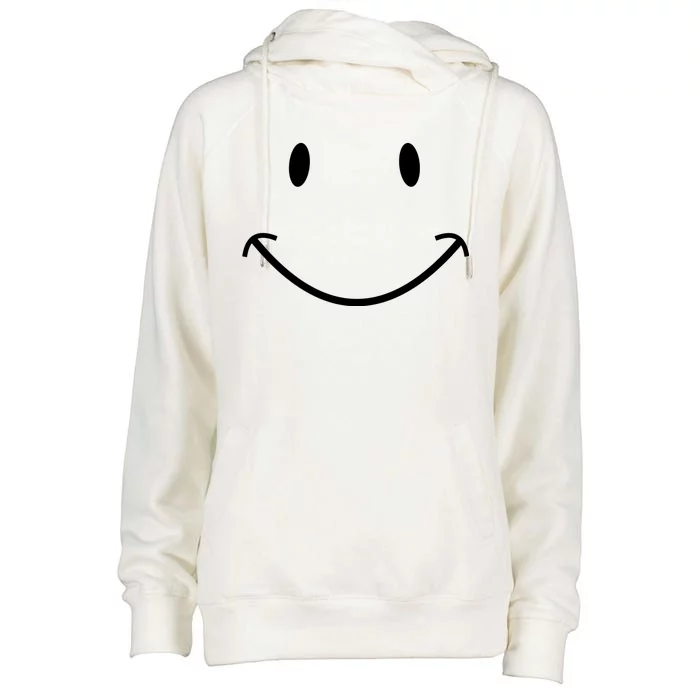 Smiley Face Womens Funnel Neck Pullover Hood