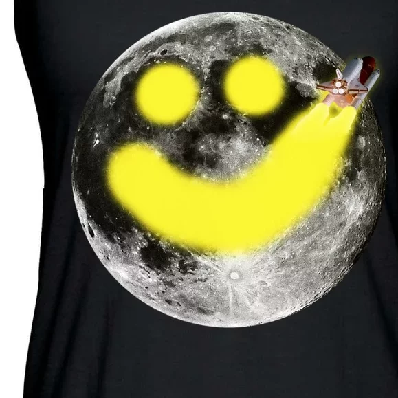 Smiley Face Happy Moon Ladies Essential Flowy Tank