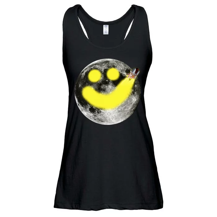 Smiley Face Happy Moon Ladies Essential Flowy Tank