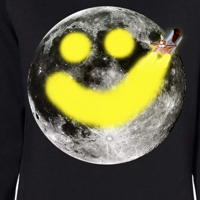 Smiley Face Happy Moon Womens California Wash Sweatshirt