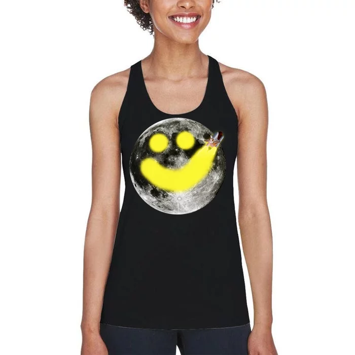 Smiley Face Happy Moon Women's Racerback Tank