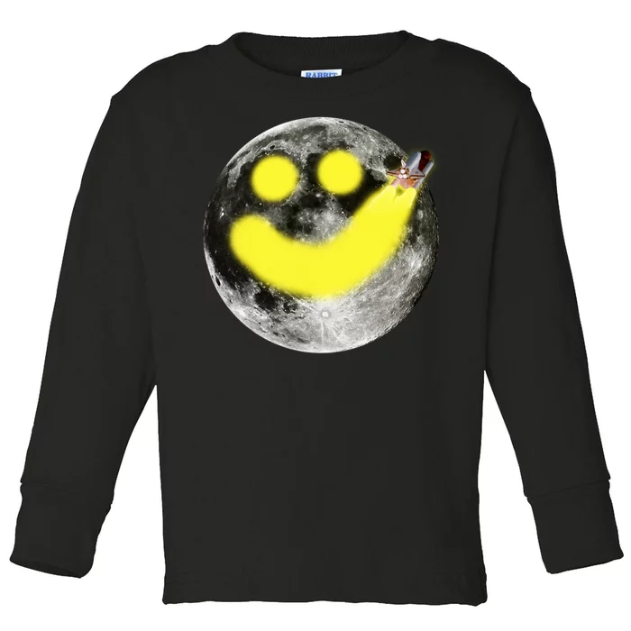 Smiley Face Happy Moon Toddler Long Sleeve Shirt