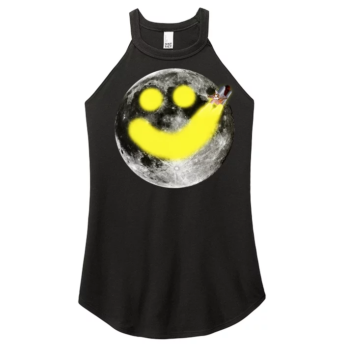 Smiley Face Happy Moon Women’s Perfect Tri Rocker Tank