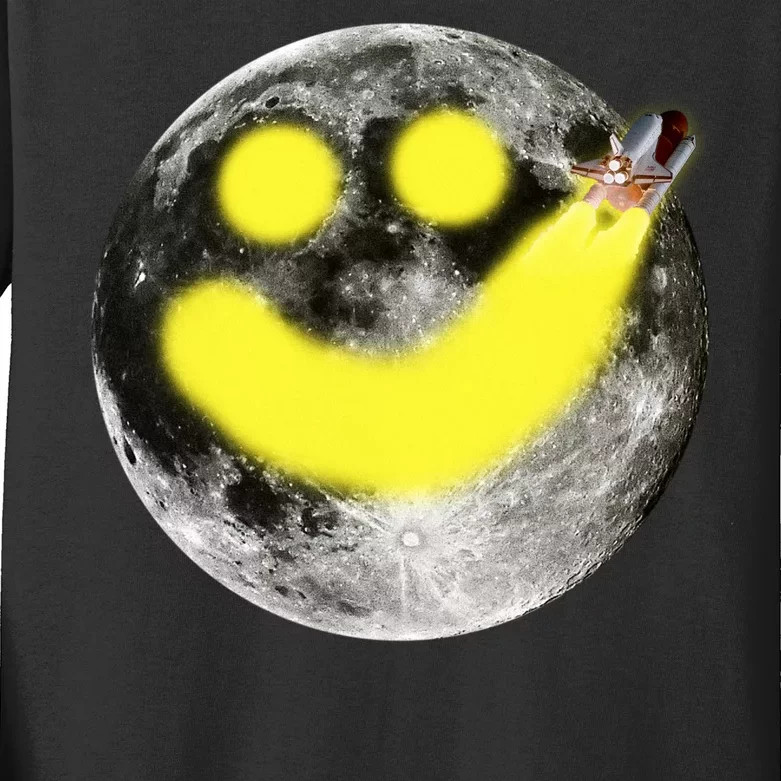 Smiley Face Happy Moon Kids Long Sleeve Shirt