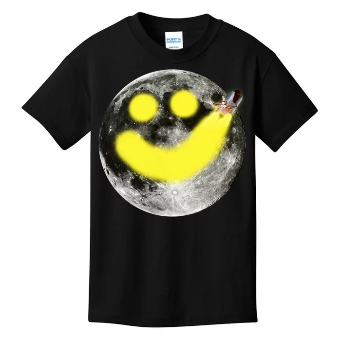 Smiley Face Happy Moon Kids T-Shirt