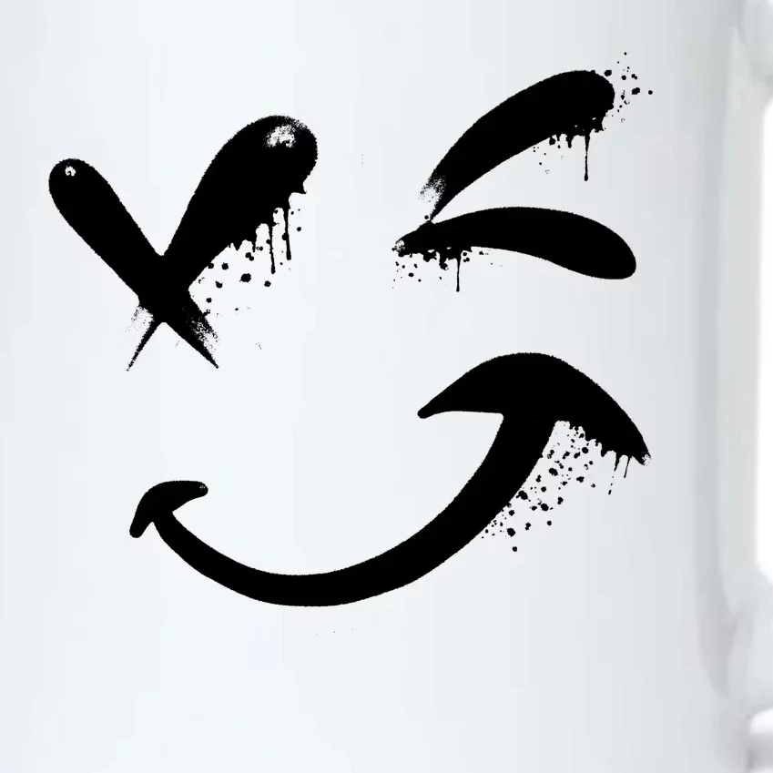 Smiley Face Winking Black Color Changing Mug