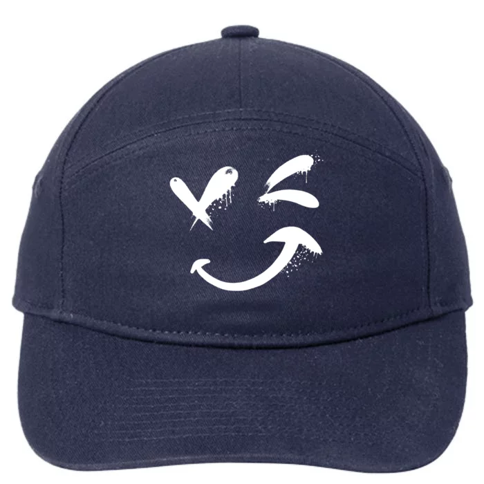 Smiley Face Winking 7-Panel Snapback Hat