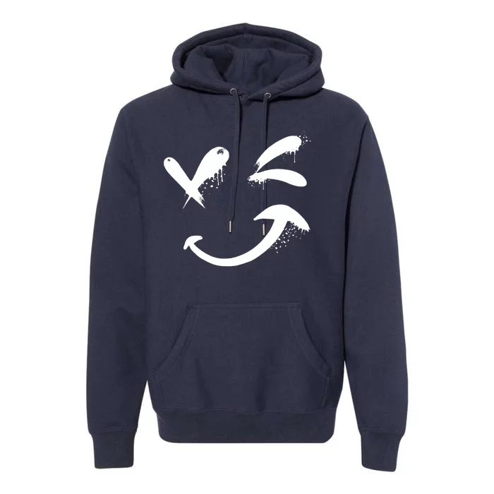 Smiley Face Winking Premium Hoodie