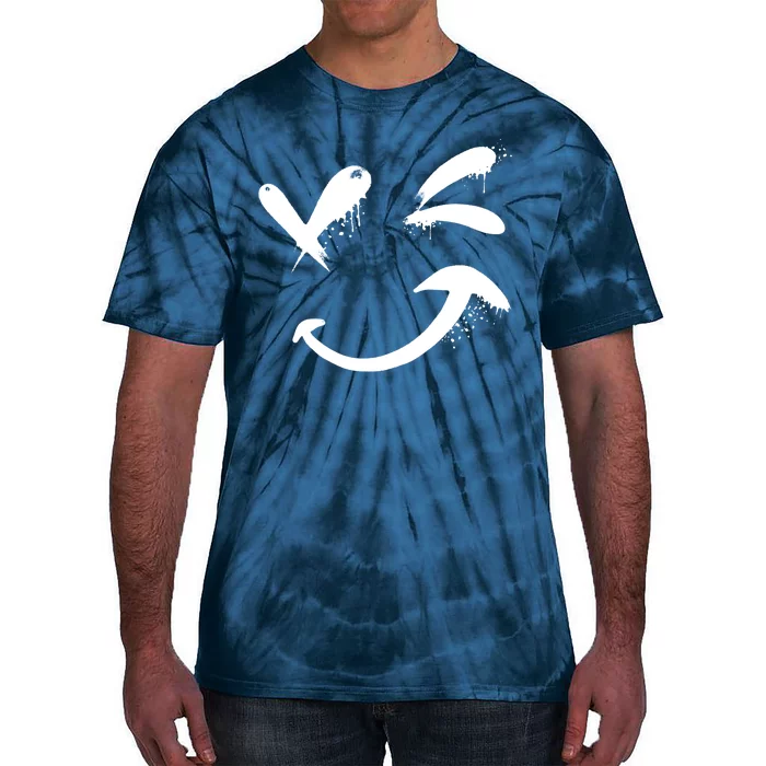 Smiley Face Winking Tie-Dye T-Shirt