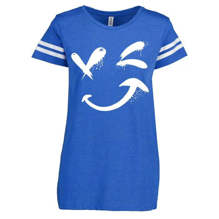 Smiley Face Winking Enza Ladies Jersey Football T-Shirt