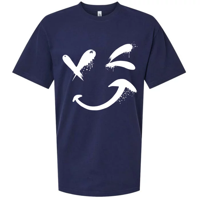 Smiley Face Winking Sueded Cloud Jersey T-Shirt