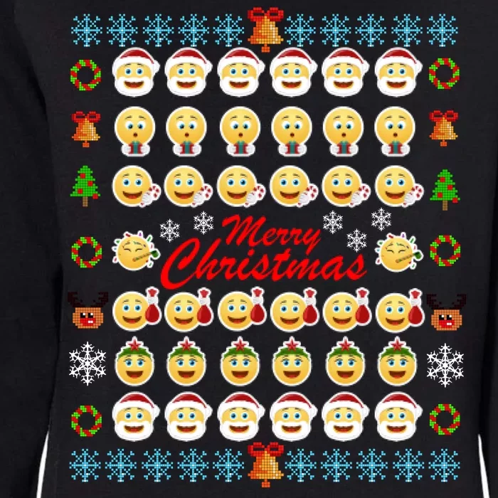 Smiley Faces Ugly Christmas Sweater Womens California Wash Sweatshirt