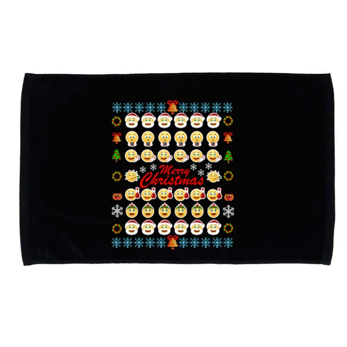 Smiley Faces Ugly Christmas Sweater Microfiber Hand Towel