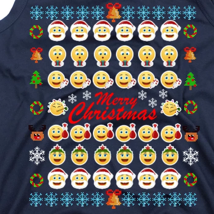 Smiley Faces Ugly Christmas Sweater Tank Top