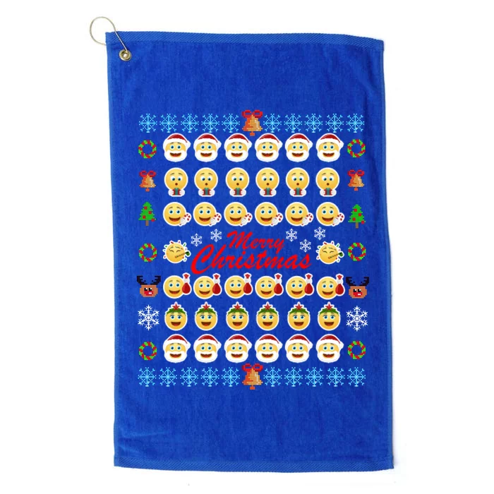 Smiley Faces Ugly Christmas Sweater Platinum Collection Golf Towel