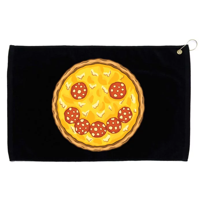 Smiley Pizza Grommeted Golf Towel