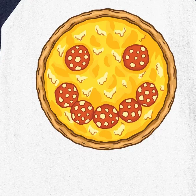 Smiley Pizza Baseball Sleeve Shirt