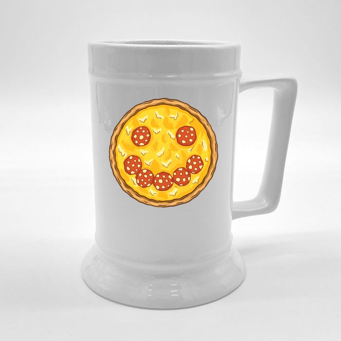 Smiley Pizza Front & Back Beer Stein