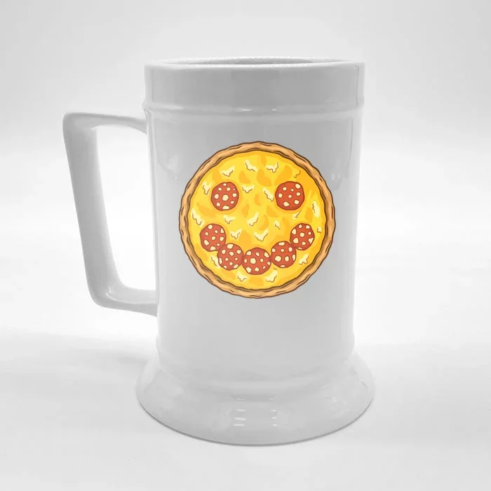 Smiley Pizza Front & Back Beer Stein