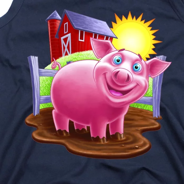 Smiling Farm Pig Tank Top