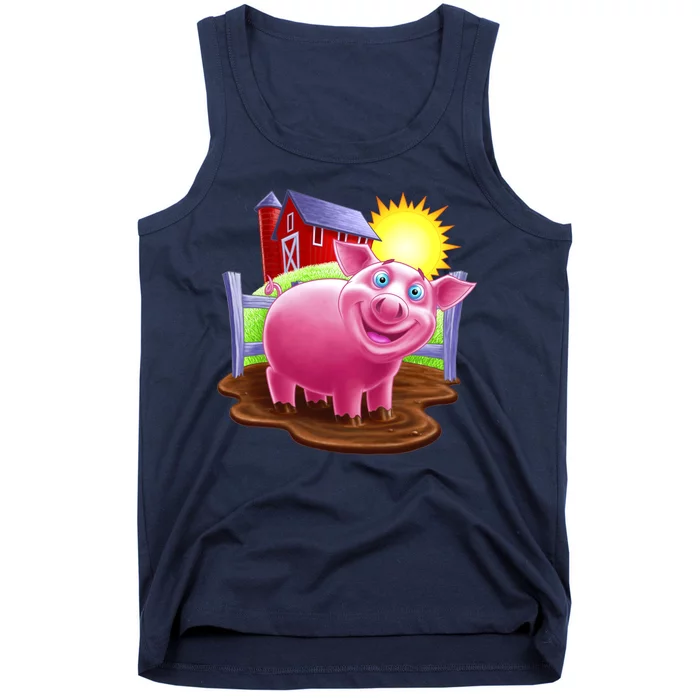 Smiling Farm Pig Tank Top