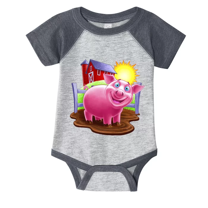 Smiling Farm Pig Infant Baby Jersey Bodysuit