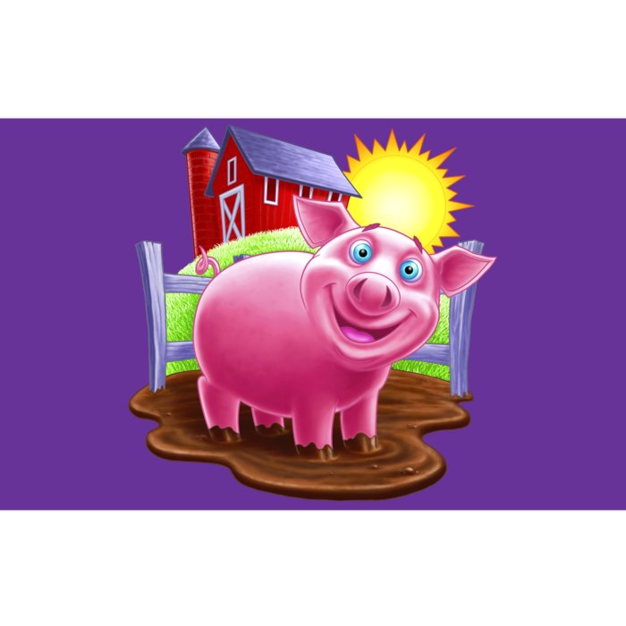 Smiling Farm Pig Bumper Sticker