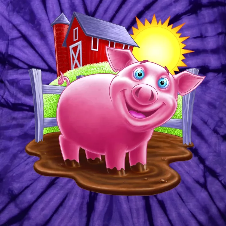 Smiling Farm Pig Tie-Dye T-Shirt