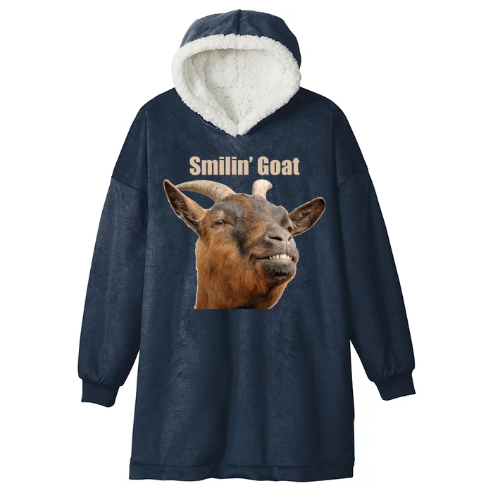 Smiling Goat Funny Hooded Wearable Blanket