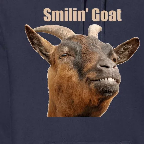 Smiling Goat Funny Premium Hoodie