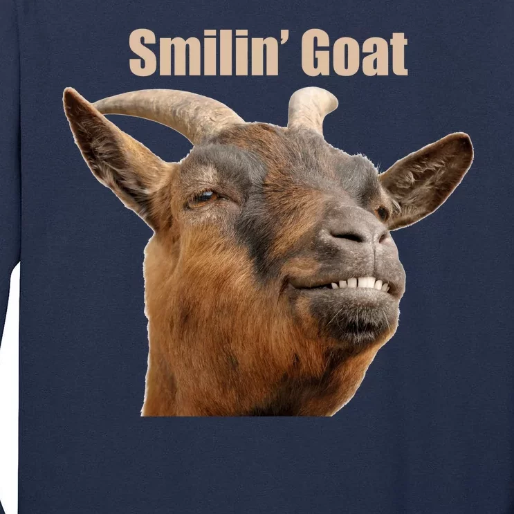 Smiling Goat Funny Tall Long Sleeve T-Shirt