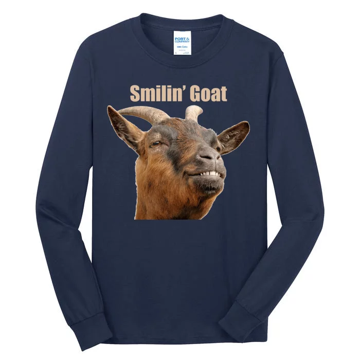 Smiling Goat Funny Tall Long Sleeve T-Shirt