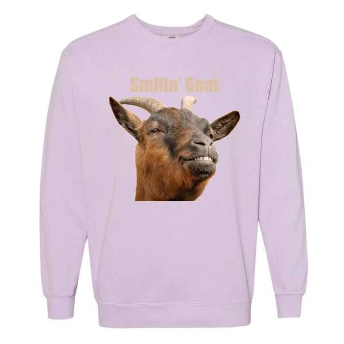 Smiling Goat Funny Garment-Dyed Sweatshirt