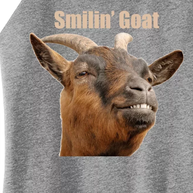 Smiling Goat Funny Women’s Perfect Tri Rocker Tank