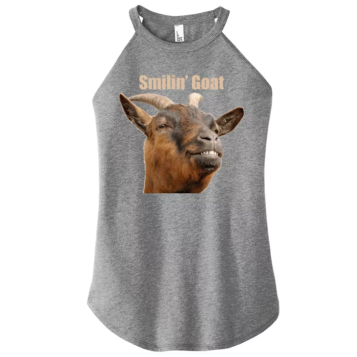 Smiling Goat Funny Women’s Perfect Tri Rocker Tank