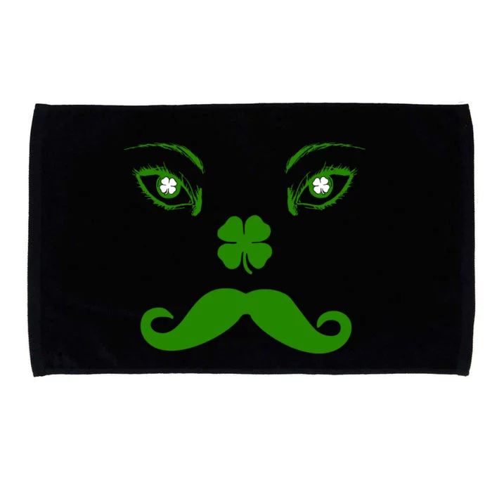 Smiling Irish Eyes Cloverleaf Mustache Microfiber Hand Towel