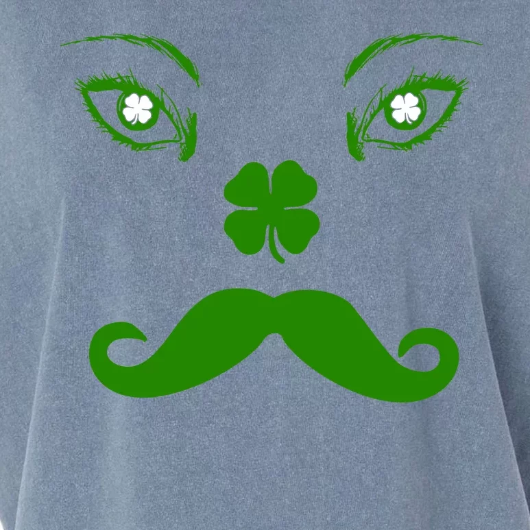 Smiling Irish Eyes Cloverleaf Mustache Garment-Dyed Women's Muscle Tee