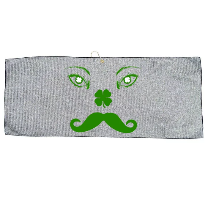 Smiling Irish Eyes Cloverleaf Mustache Large Microfiber Waffle Golf Towel