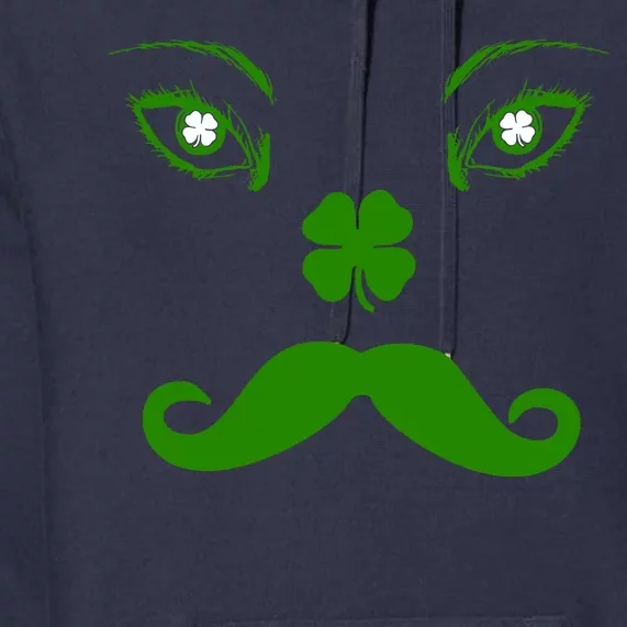 Smiling Irish Eyes Cloverleaf Mustache Premium Hoodie