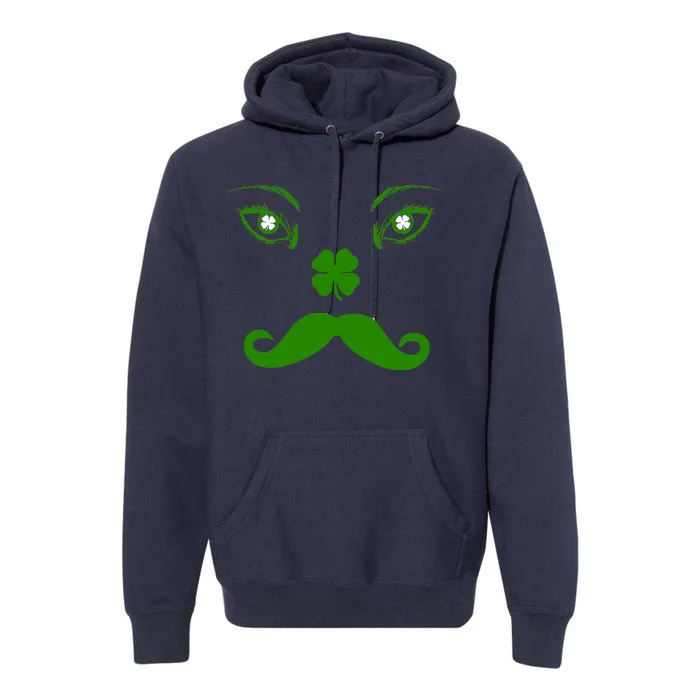 Smiling Irish Eyes Cloverleaf Mustache Premium Hoodie