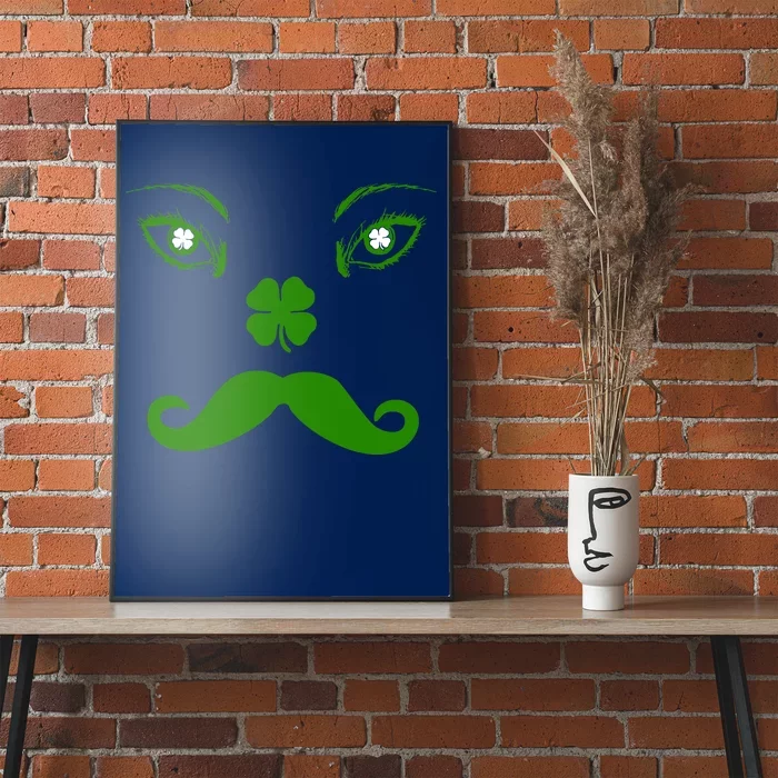 Smiling Irish Eyes Cloverleaf Mustache Poster