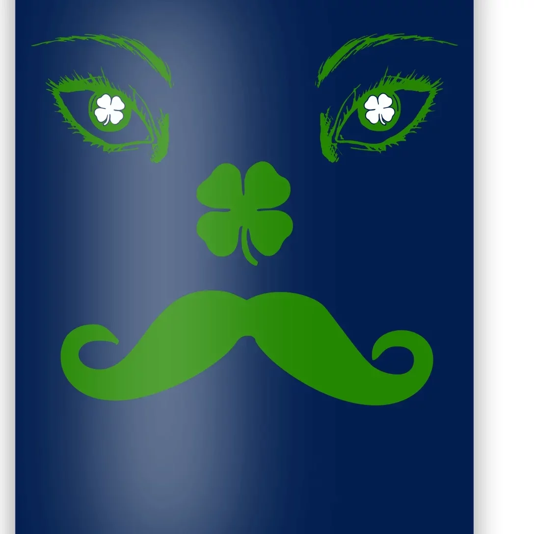 Smiling Irish Eyes Cloverleaf Mustache Poster