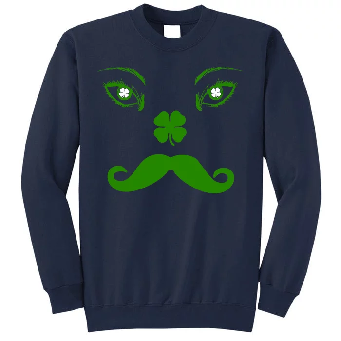 Smiling Irish Eyes Cloverleaf Mustache Tall Sweatshirt