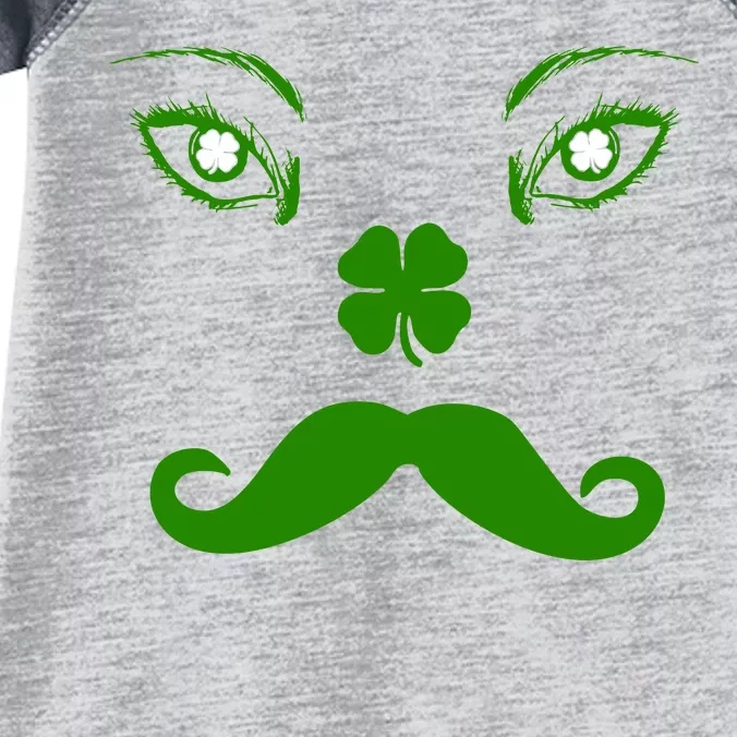 Smiling Irish Eyes Cloverleaf Mustache Infant Baby Jersey Bodysuit