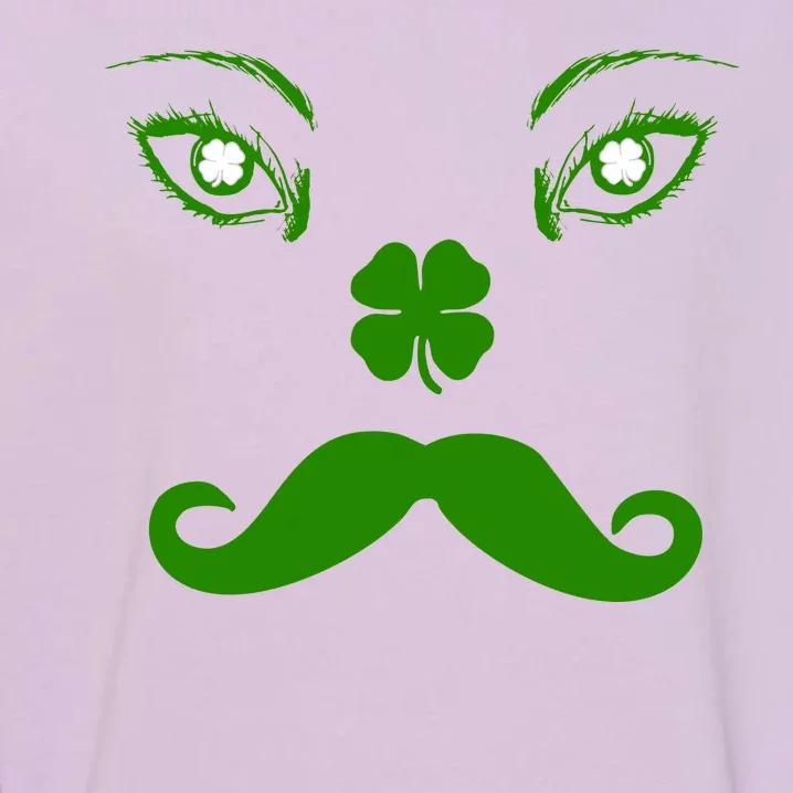 Smiling Irish Eyes Cloverleaf Mustache Garment-Dyed Sweatshirt